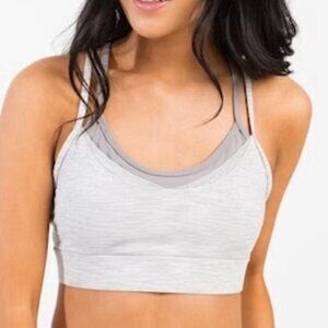 ZYIA Active Gray Luxe Strappy Bra L Sports Bra